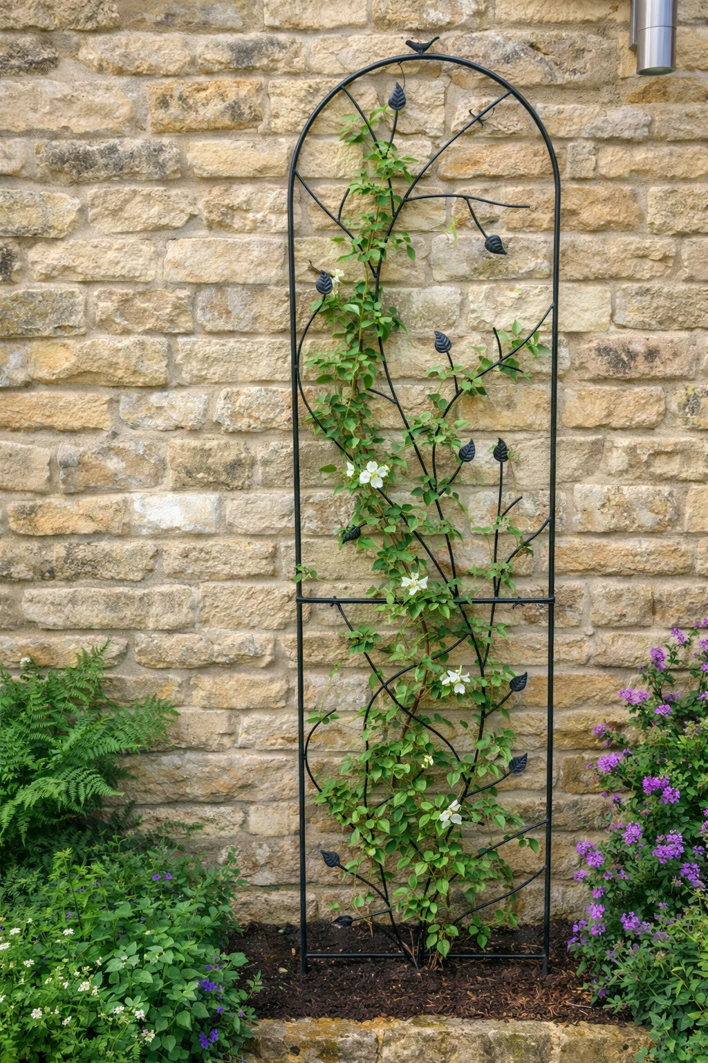 Decorative Metal Garden Trellis for Climbing Plants - Outdoor Wall Support