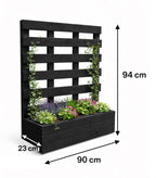 Modern Wooden Black Planter with Trellis - Vertical Frame Garden Planter
