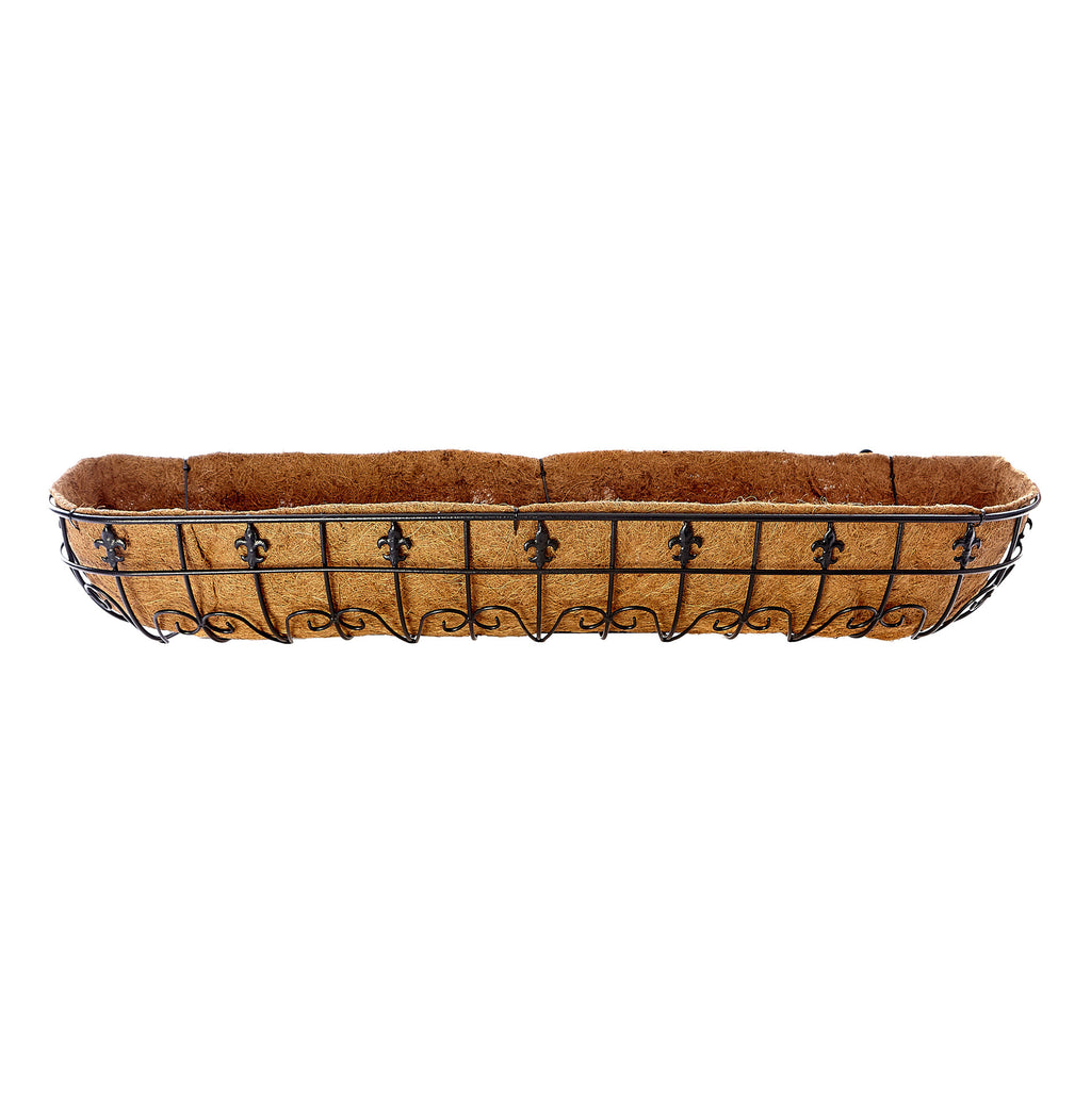 Decorative Metal Window Boxes with Coco Liner - Outdoor Metal Flower Box 3 Sizes