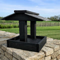 Wooden Bird Feeding Table for Garden Birds - Slate Roof Outdoor Bird Feeder with Drainage