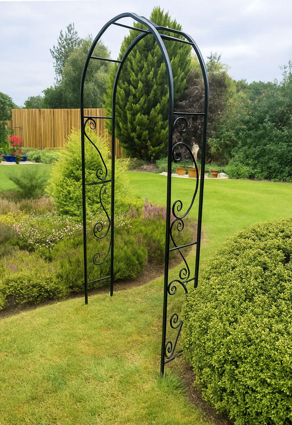 Heavy-Duty Square-Section Steel Archway for Climbing Plants (240cm High)
