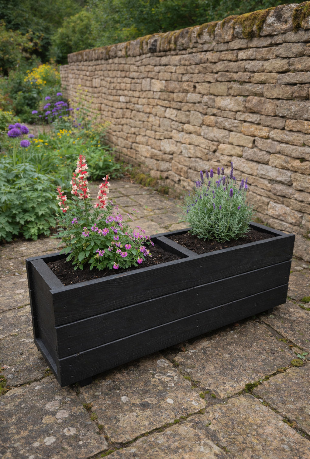 Rectangular Wooden Trough Planters Supplied in 4 Sizes Heavy Duty Garden Containers