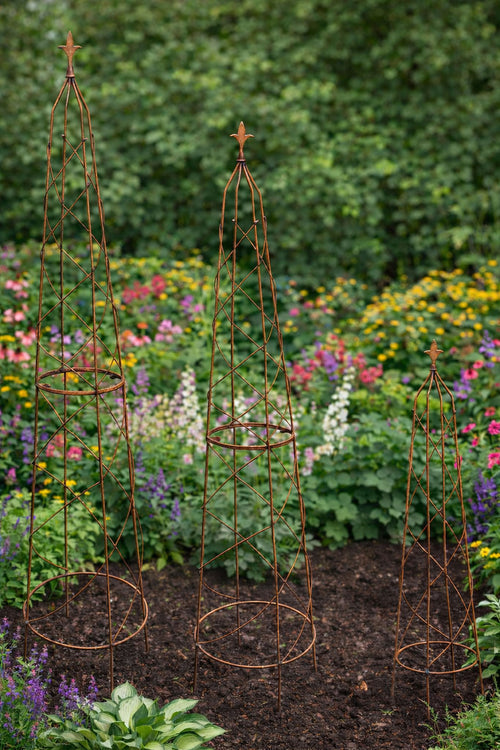 Handcrafted Steel Climbing Plant Support Obelisks - Available in 3 Sizes