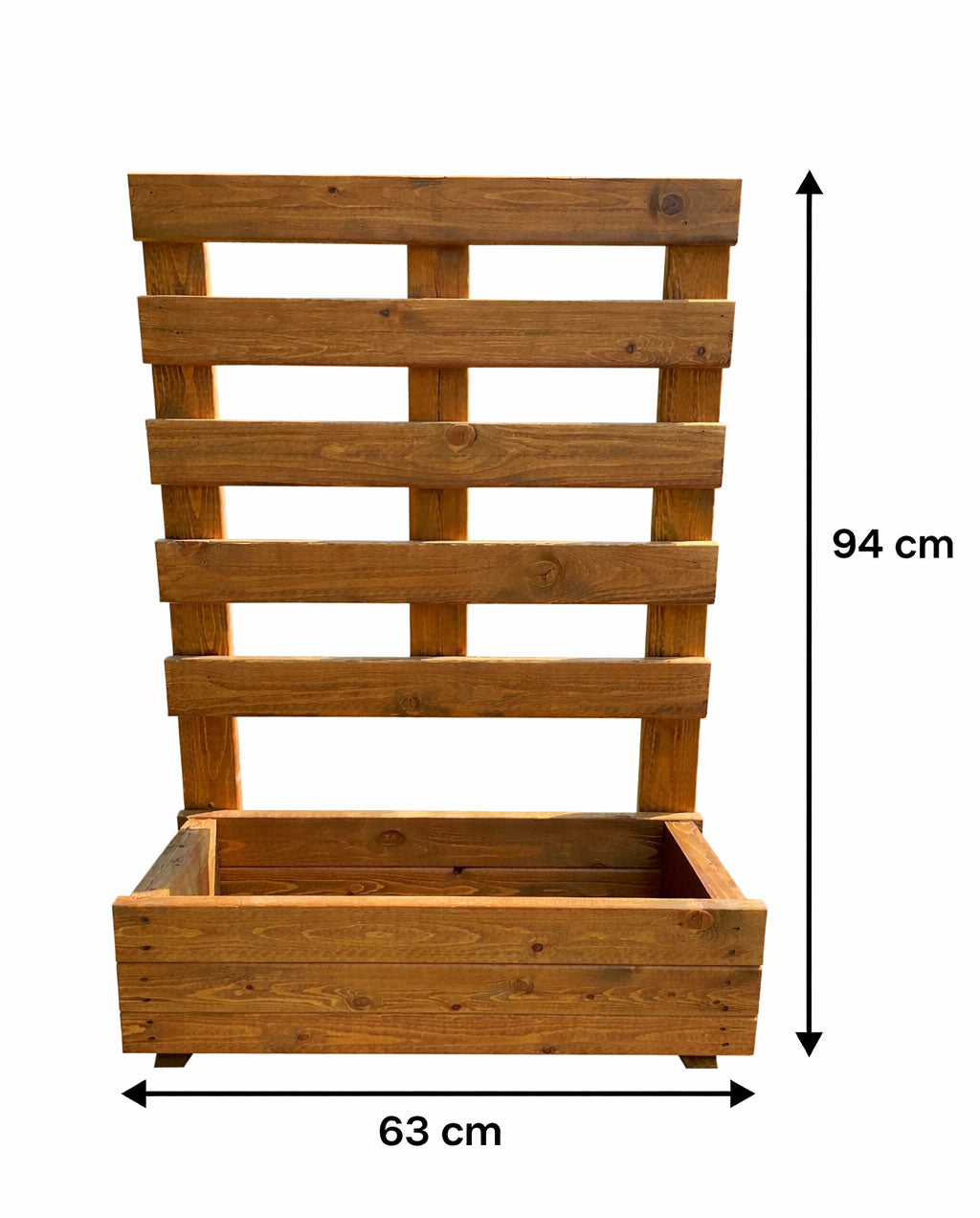 Vertical Wooden Planter with Trellis  - Outdoor Planter Box for Flowers & Vines