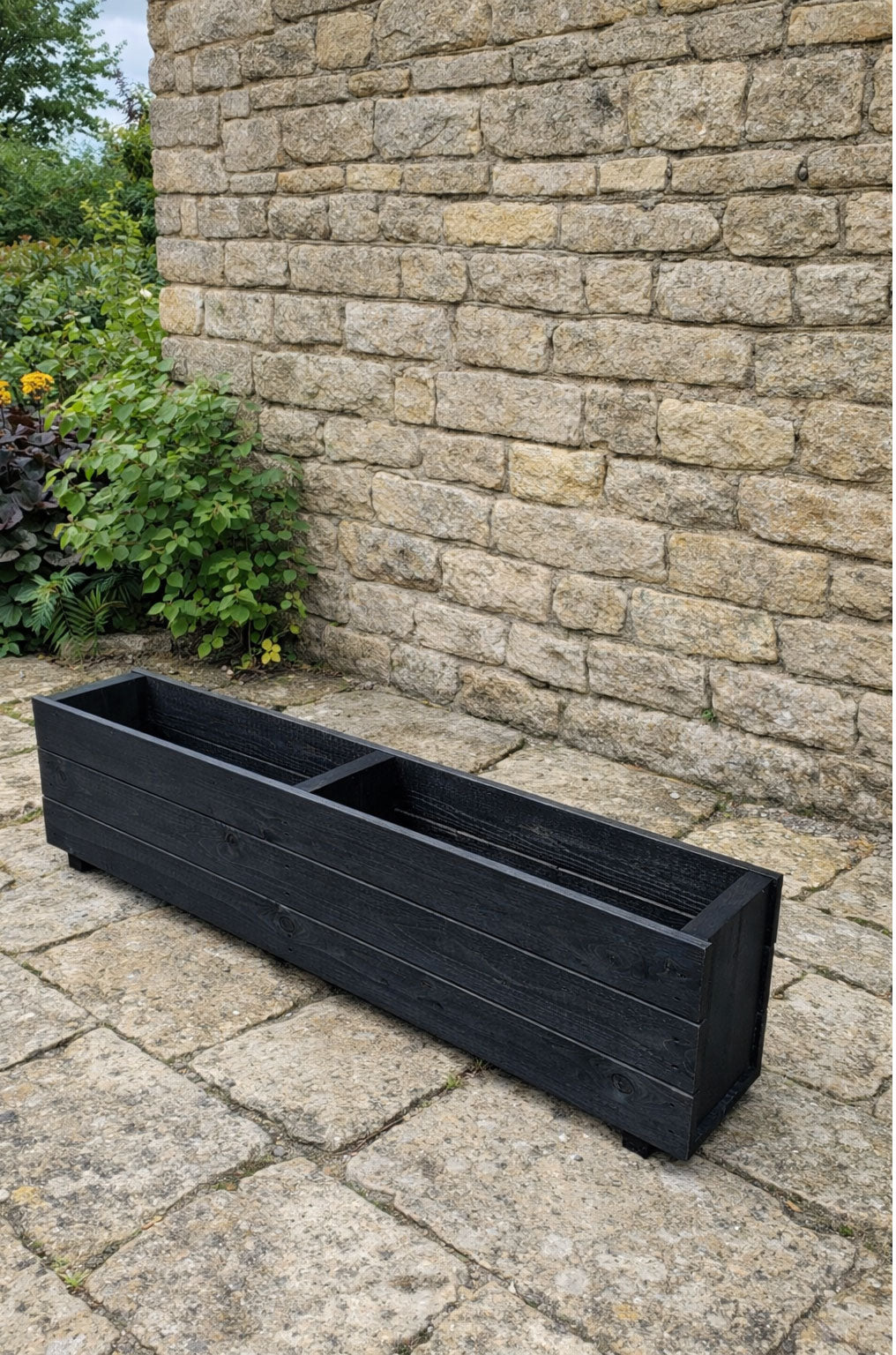 Large Wooden Garden Deep Planters Outdoor Planter Boxes - Tan Brown or Modern Black