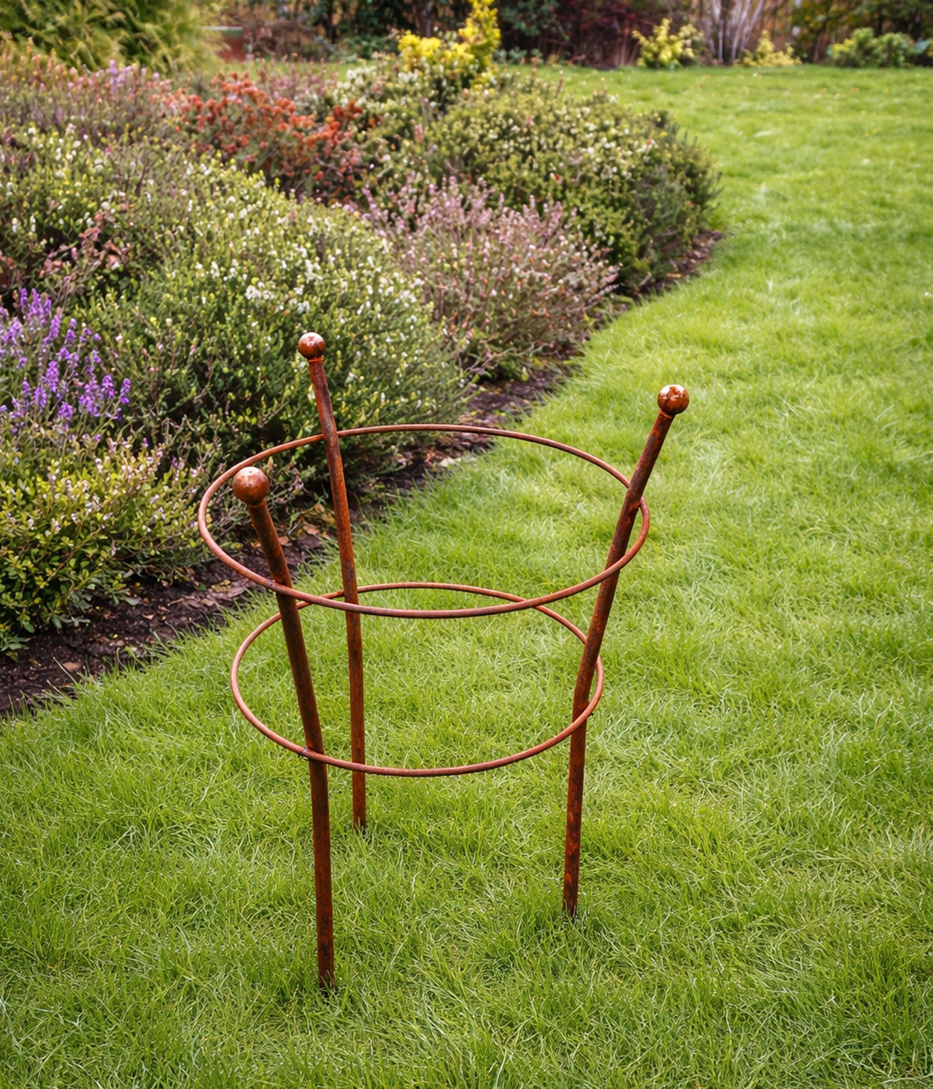 Perennial Plant Support - Rust Steel Peony Support for Gardens