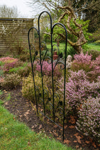 Decorative Black Metal Garden Trellis Scrolled Leaf Design for Climbing Plants