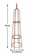 Garden Obelisk for Climbing Plants & Roses - Rustic Solid Steel Plant Support