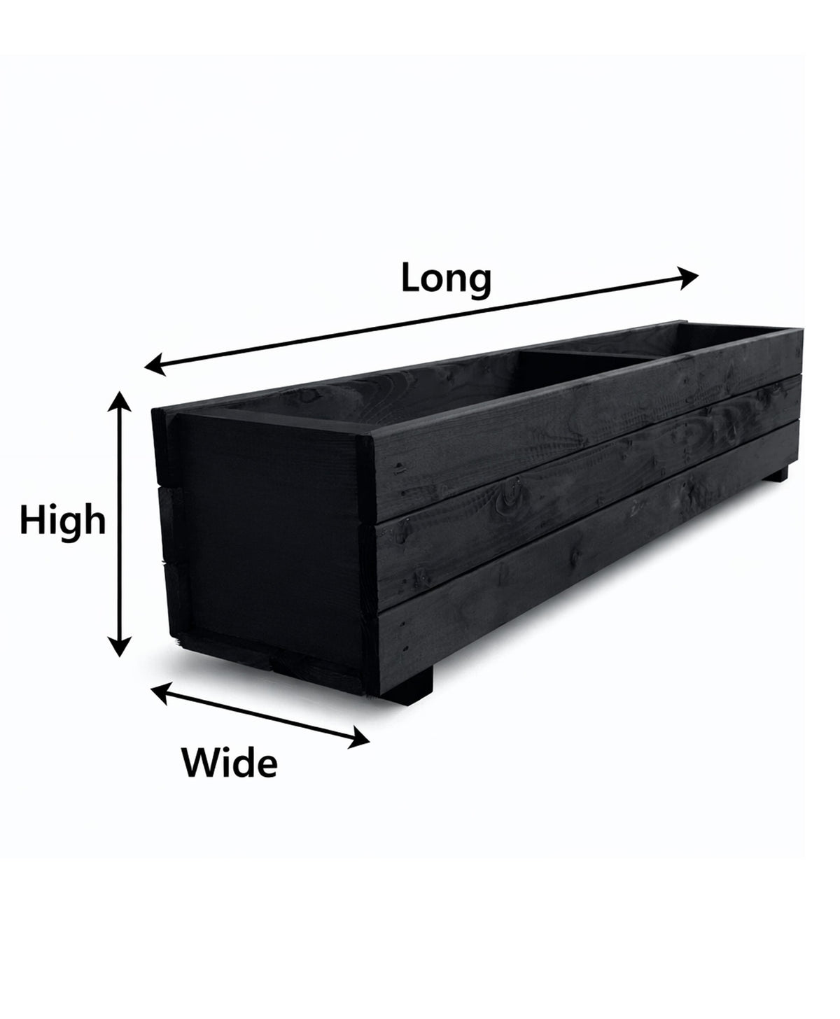 Handcrafted Timber Patio Planters - Modern Black Outdoor Wooden Box Co ...