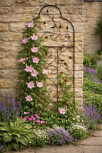 Garden Trellis Panel Vintage Rust Coating for Climbing Plants