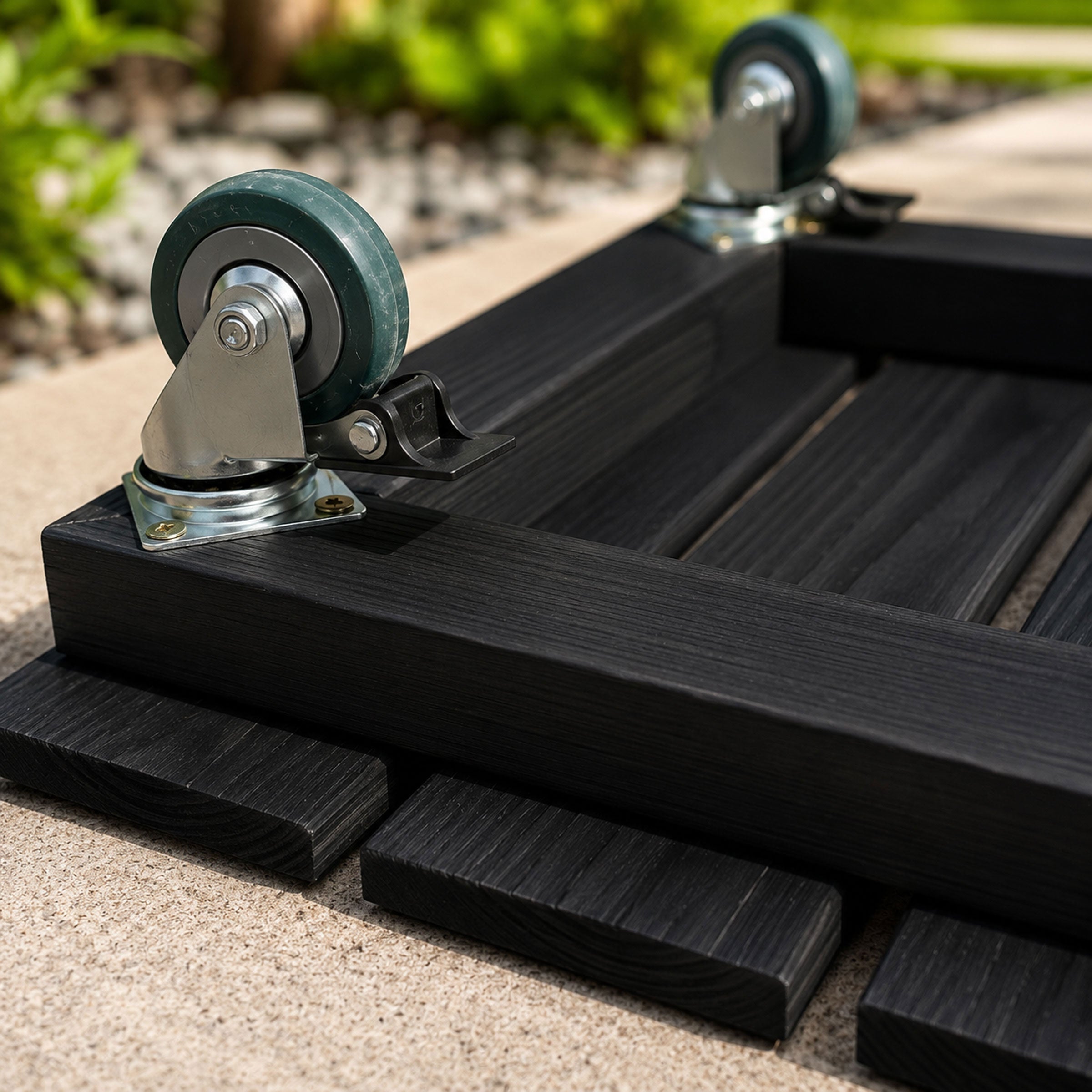 Heavy Duty Plant Pot Mover with Wheels Wooden Plant Caddy with 4 Swivel Castors