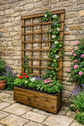 Heavy Duty Wooden Planter Boxes with Tall 1.8m Trellises - Brown or Black
