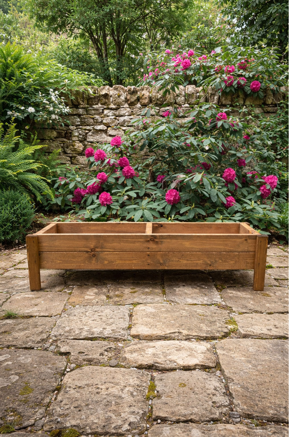 Raised Wooden Planter Boxes Fully Assembled Outdoor Herb & Flower Containers