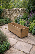 Handcrafted Wooden Planter Trough Box - Timber Planting Garden Container for Patio and Balcony
