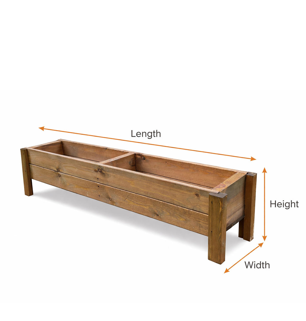 Raised Wooden Planter Boxes Fully Assembled Outdoor Herb & Flower Containers