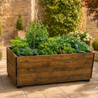 Extra Large Wooden Raised Garden Planters Timber Vegetable Planter Boxes with Drainage Base and Raised Feet – Outdoor Patio Grow Beds