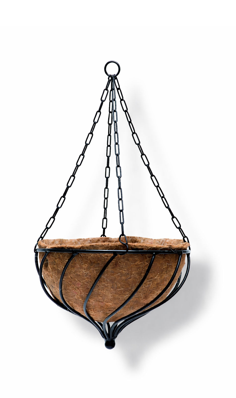 Metal Hanging Baskets with Coco Liners -  Spiral Ironwork Planter Size 35cm & 40cm