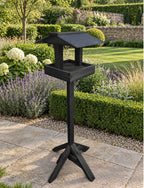 Wooden Garden Bird Table – Sturdy Freestanding Bird Feeder Coverdale Black Design