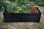 Extra Deep Wooden Trough Garden Planter Black - Long Rectangular Patio Planter Herbs and Perennials