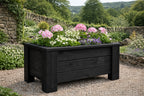 Premium Heavy Duty Wooden Planter Box - Black Raised Garden for Outdoor Plant Container Fully Assembled