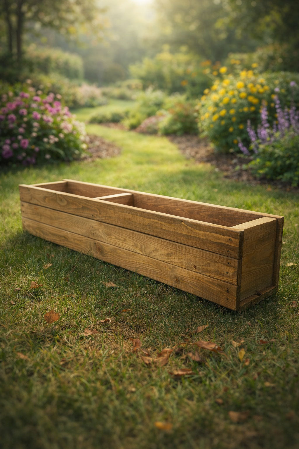 Wooden Garden Planters Heavy Duty Handmade Trough Planters for Flowers and Shrubs - Available in 5 Sizes
