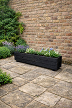 Handcrafted Timber Patio Planters - Modern Black Outdoor Wooden Box Containers