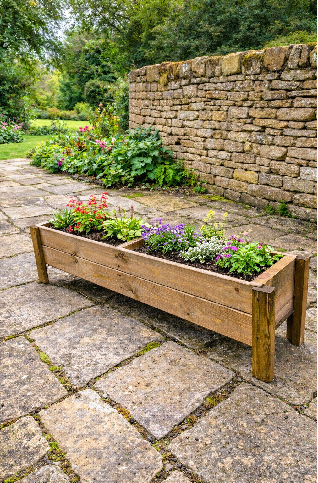 Raised Wooden Planter Boxes Fully Assembled Outdoor Herb & Flower Containers