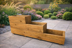 Wooden 3 Tier Raised Planter for Garden - Outdoor Heavy Duty Tiered Plant Stand