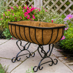 Metal Raised Planter on Legs - Outdoor Garden Container with Coco Liner