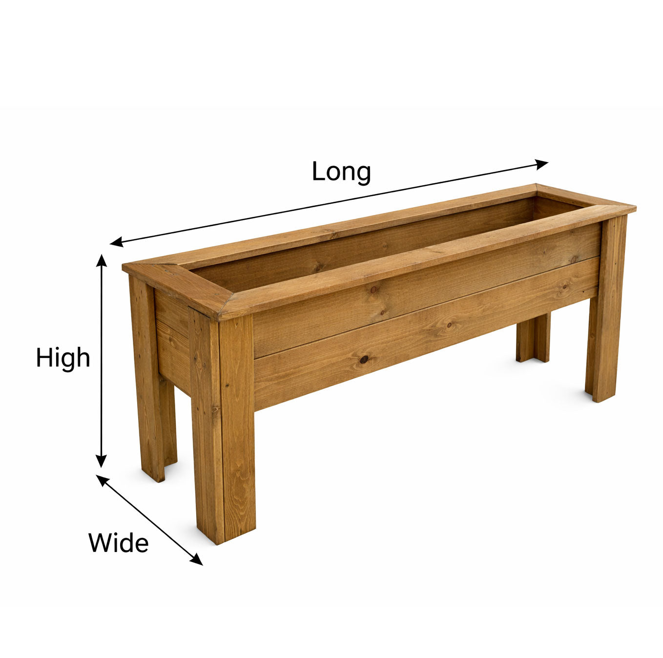 Wooden Raised Herb Planter Boxes - Outdoor Rectangular Garden Planter for Flowers and Vegetables Fully Assembled
