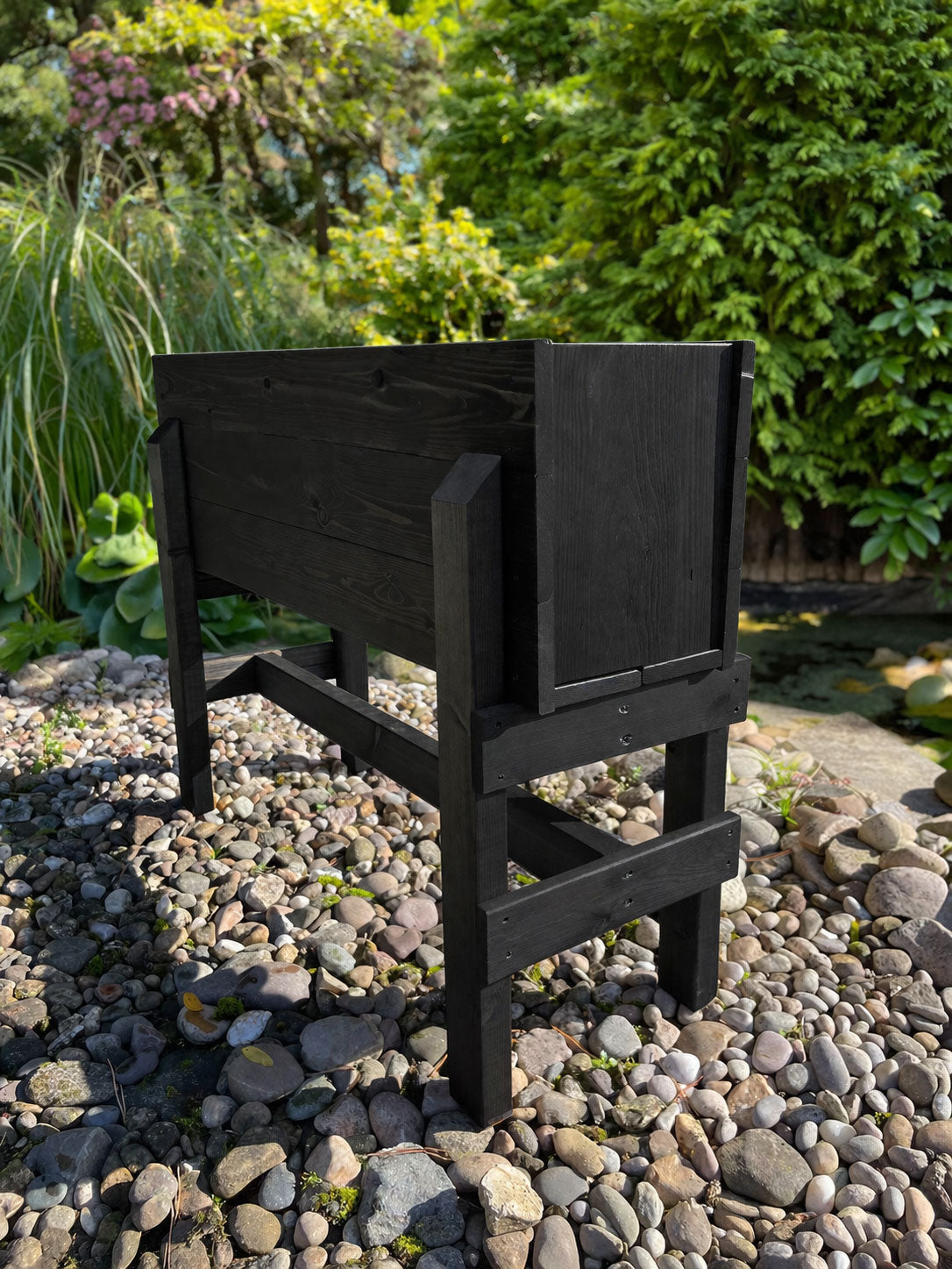 Elevated Wooden Planter Box Stand Large Raised Garden Bed for Growing Vegetables Herbs Flowers Outdoor Planter