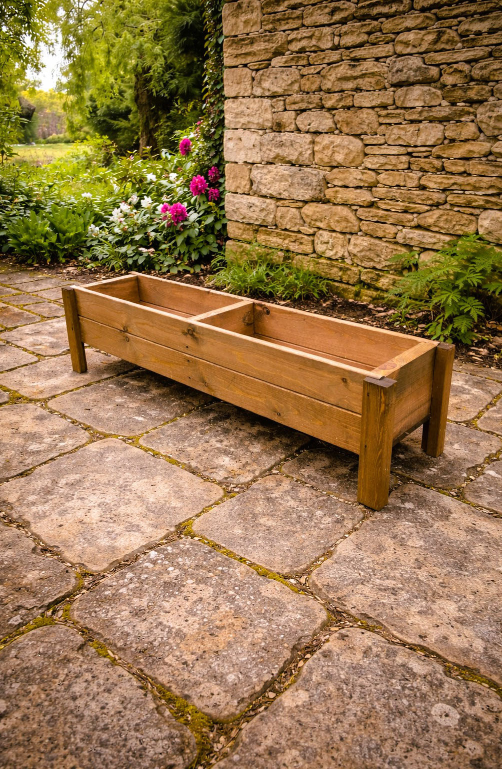 Raised Wooden Planter Boxes Fully Assembled Outdoor Herb & Flower Containers