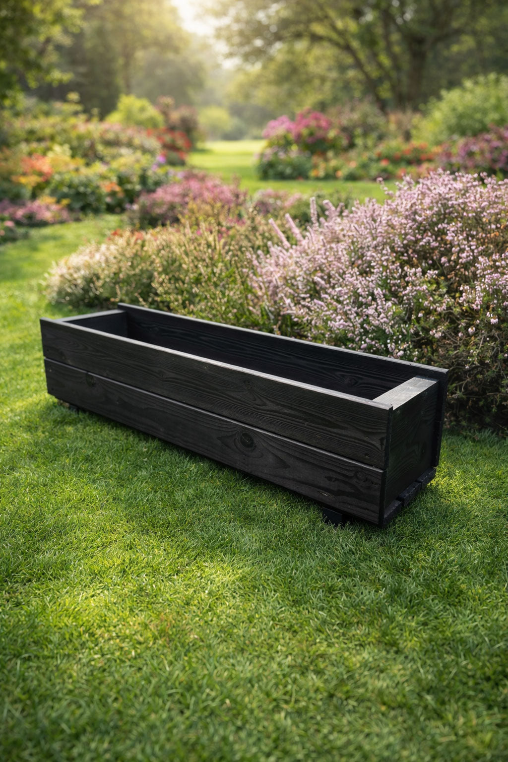 Outdoor Planter Boxes Wooden - Handcrafted Trough Planters Perfect for Flowers and Herbs