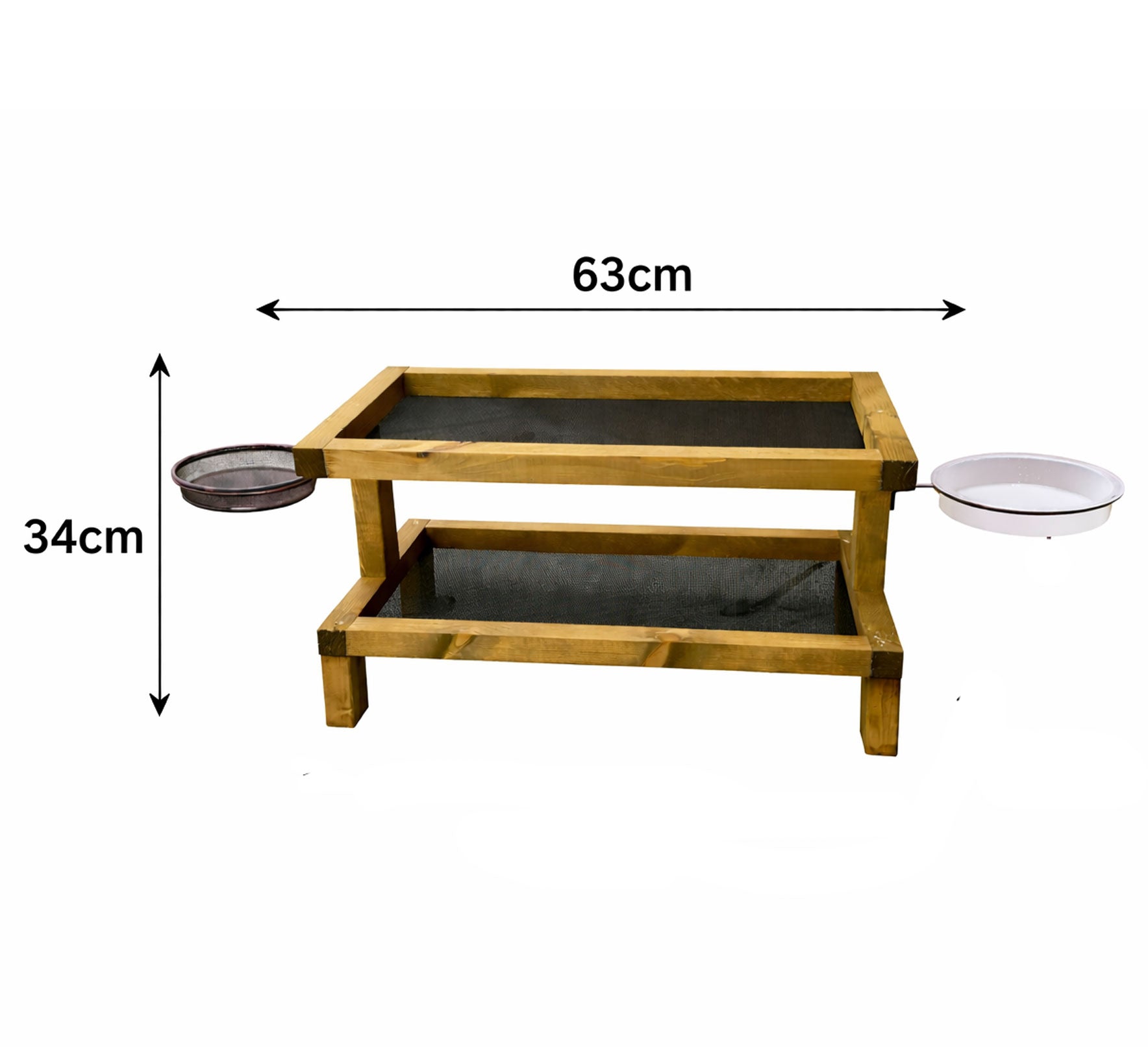 Large 2-Tier Wooden Ground Bird Feeder Stations - Garden Feeding Table Platforms
