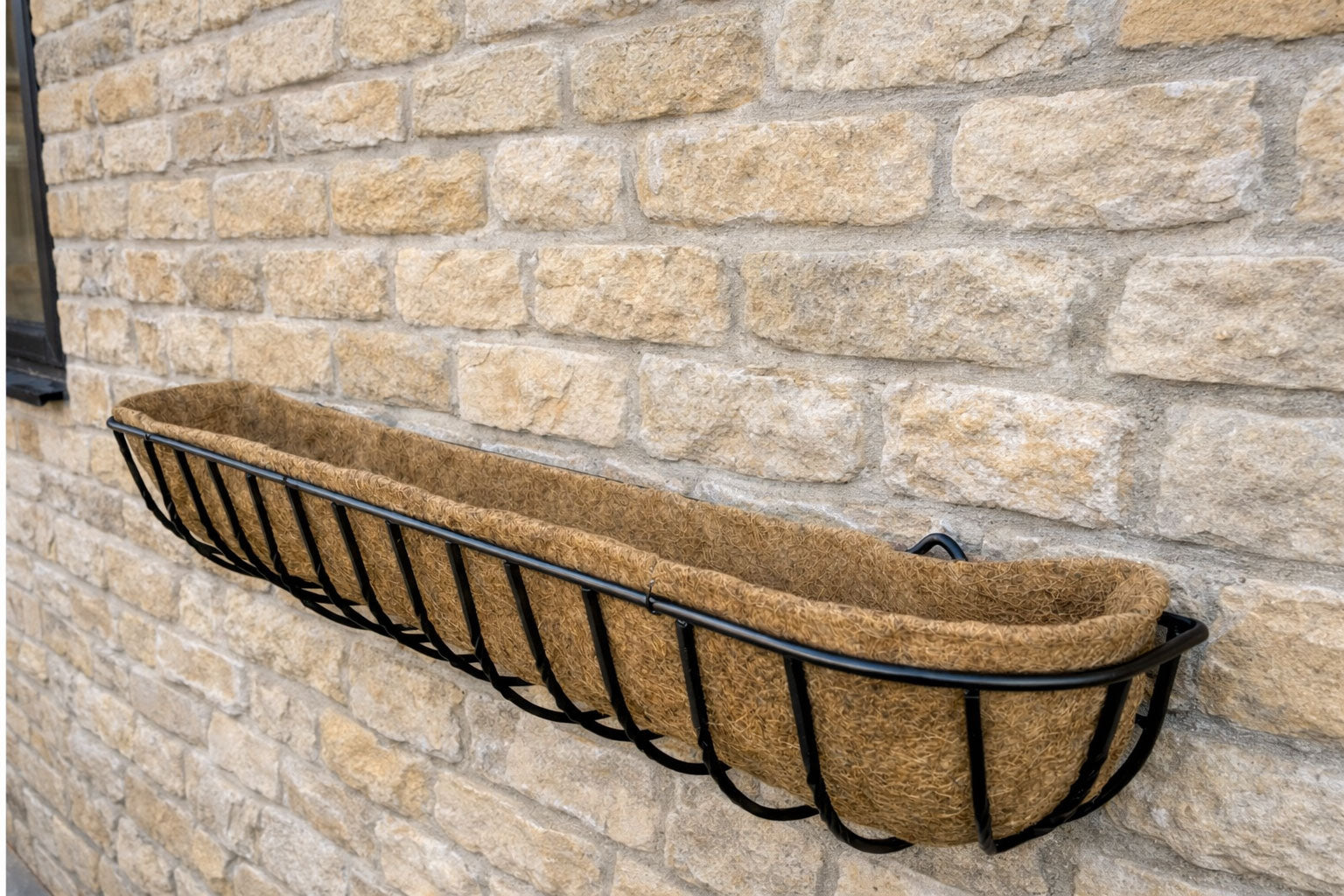 Extra Large Twin Pack Wall Trough Planter Boxes for Patio and Garden Walls - Wall Mounted Plant Containers