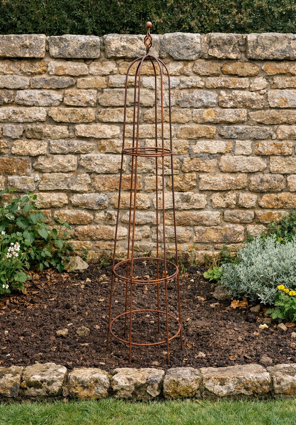 Garden Obelisk for Climbing Plants & Roses - Rustic Solid Steel Plant Support
