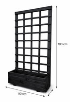 Heavy Duty Wooden Planter Boxes with Tall 1.8m Trellises - Brown or Black