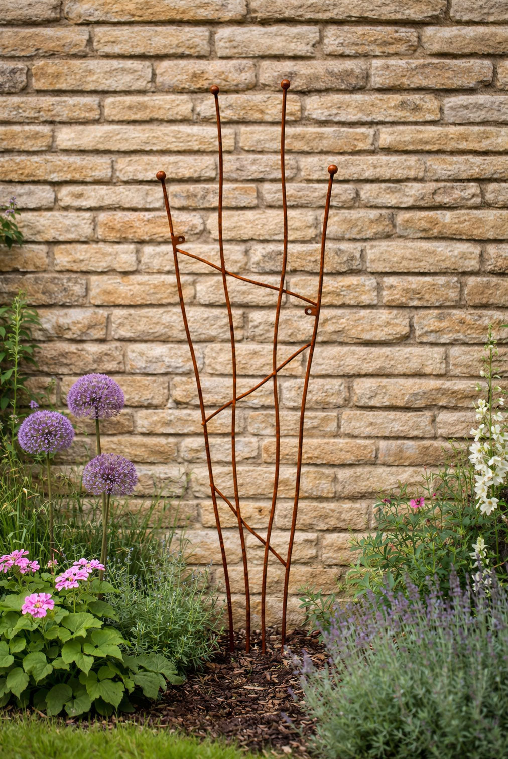 Metal Garden Trellis for Climbing Plants - Strong Steel Wall Support - Black or Rust