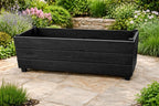 Extra Deep Wooden Trough Garden Planter Black - Long Rectangular Patio Planter Herbs and Perennials