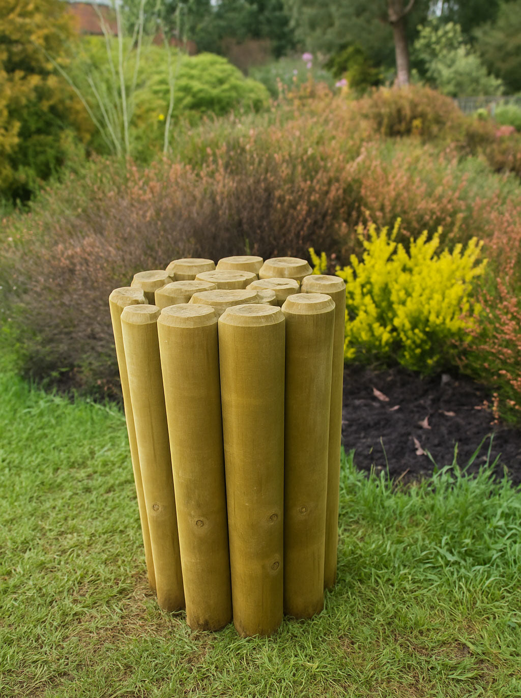 Heavy-Duty 70mm Half-Round Timber Log Roll – Flexible Garden Border & Lawn Edging