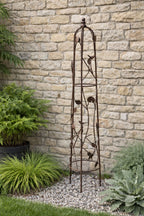 Rustic Finish Metal Garden Obelisk Plant Support for Climbing Flowers and Garden Display