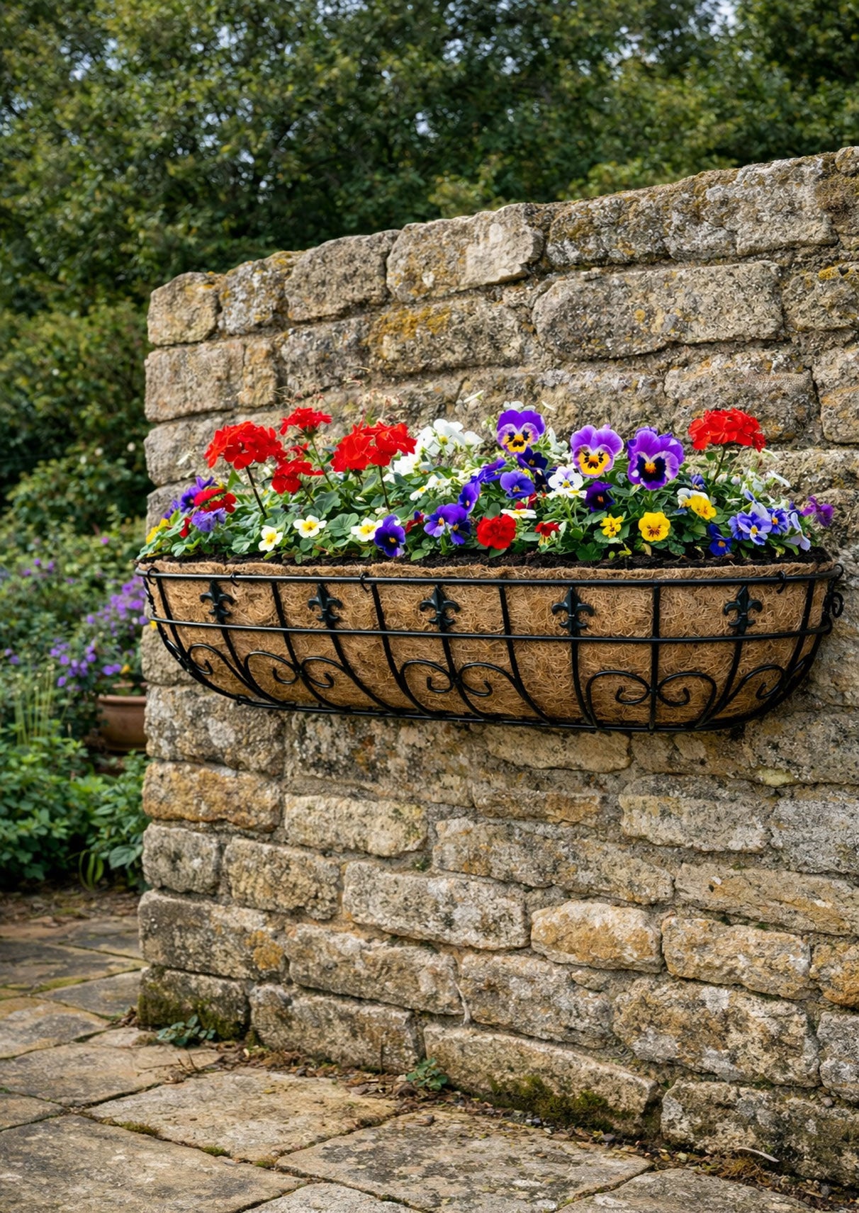 Decorative Metal Window Boxes with Coco Liner - Outdoor Metal Flower Box 3 Sizes