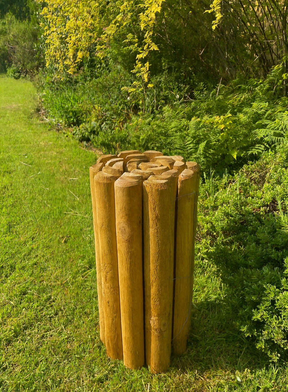 Heavy-Duty 70mm Half-Round Timber Log Roll – Flexible Garden Border & Lawn Edging