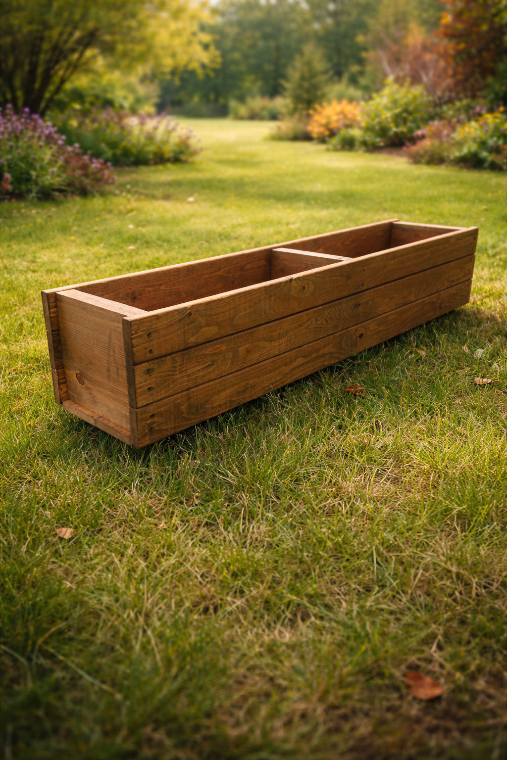 Wooden Garden Planters Heavy Duty Handmade Trough Planters for Flowers and Shrubs - Available in 5 Sizes