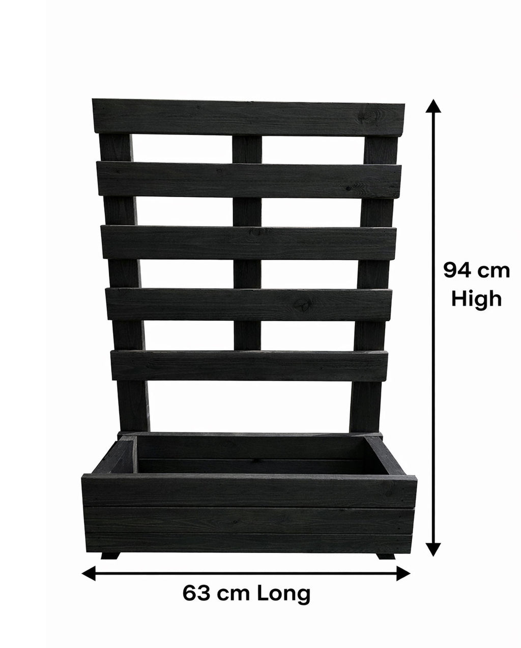 Modern Wooden Black Planter with Trellis - Vertical Frame Garden Planter
