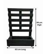 Modern Wooden Black Planter with Trellis - Vertical Frame Garden Planter