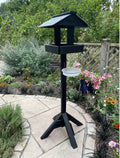 Slate Roof Wooden Bird Table with Feeding Station – Sturdy Outdoor Bird Feeder