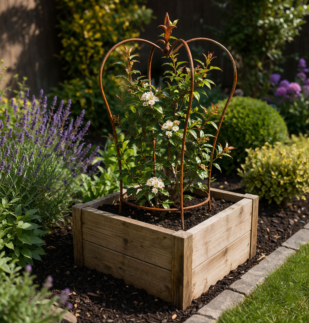 Heavy Duty Metal Plant Support 60cm – Rustic Garden Plant Support for Climbing Plants and Pots