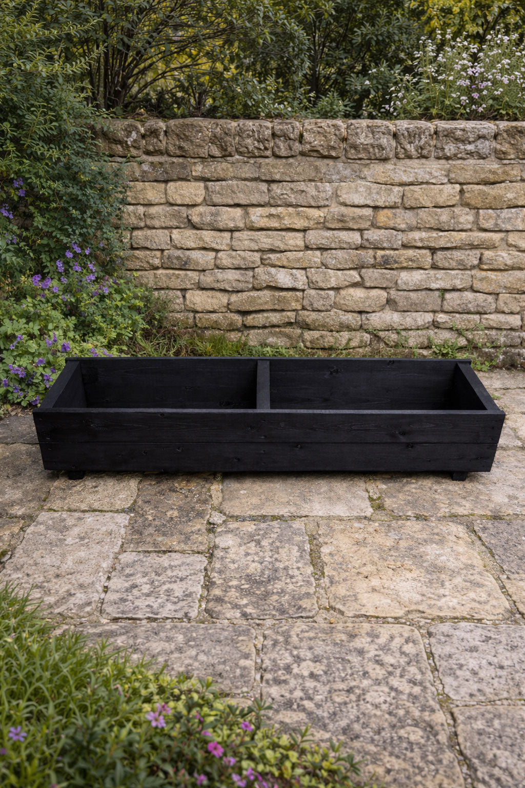 Handcrafted Timber Patio Planters - Modern Black Outdoor Wooden Box Containers