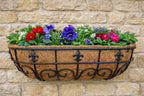 Twin Pack Metal Wall Planters with Coco Liners Wall Mounted Garden Window Boxes Medium
